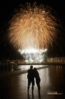 Couple. Fireworks. San Sebastian, Basque Country, Spain