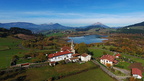 Aerial View Urkulu Reservoir, Goroeta, Basque Country, Spain