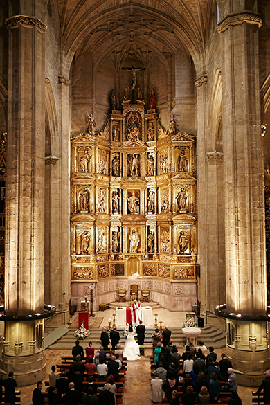 The Church during the wedding ceremony in Donosti, Basque Country, Spain